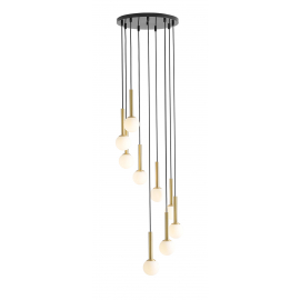 Lampa wisząca RIU 9 RING BLACK BRASS 1103N1