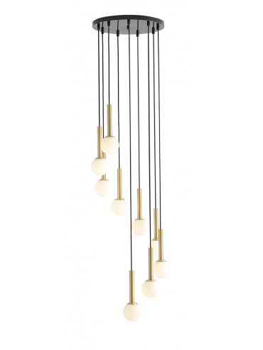 Lampa wisząca RIU 9 RING BLACK BRASS 1103N1