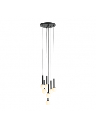 Lampa wisząca RIU 7 RING ALL BLACK 1117T1