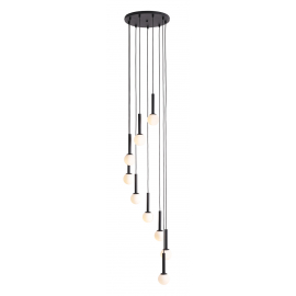 Lampa wisząca RIU 9 RING ALL BLACK 1117N1