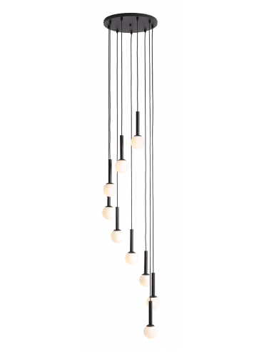 Lampa wisząca RIU 9 RING ALL BLACK 1117N1