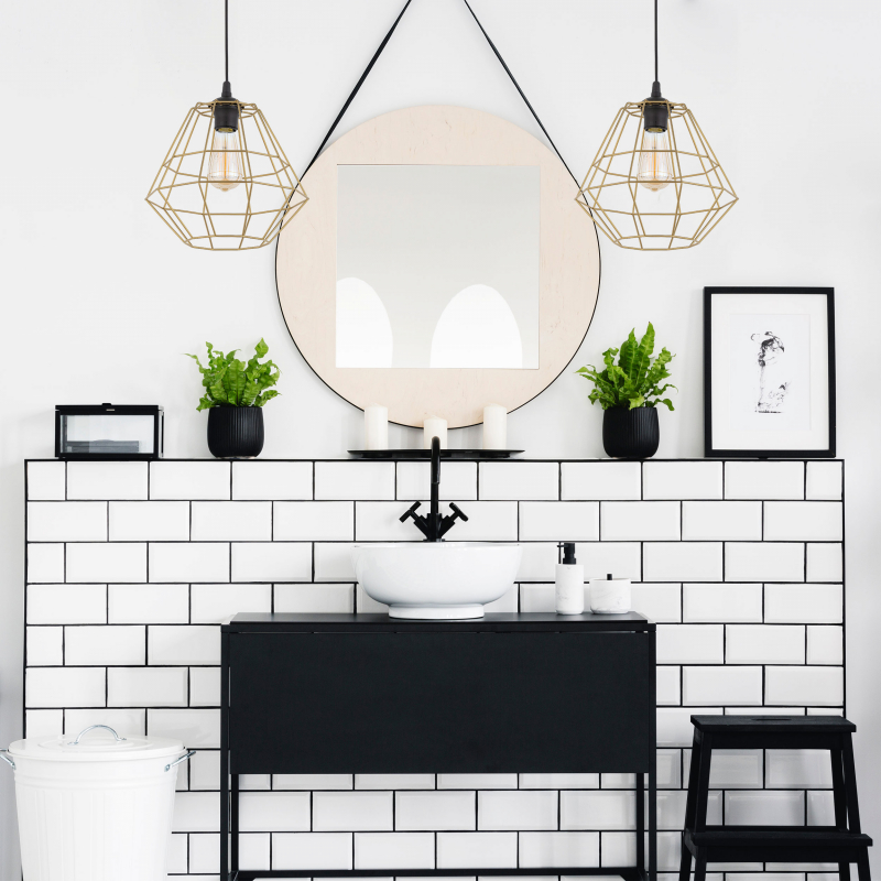 Lampa wisząca DIAMOND NEW BLACK/GOLD 4641