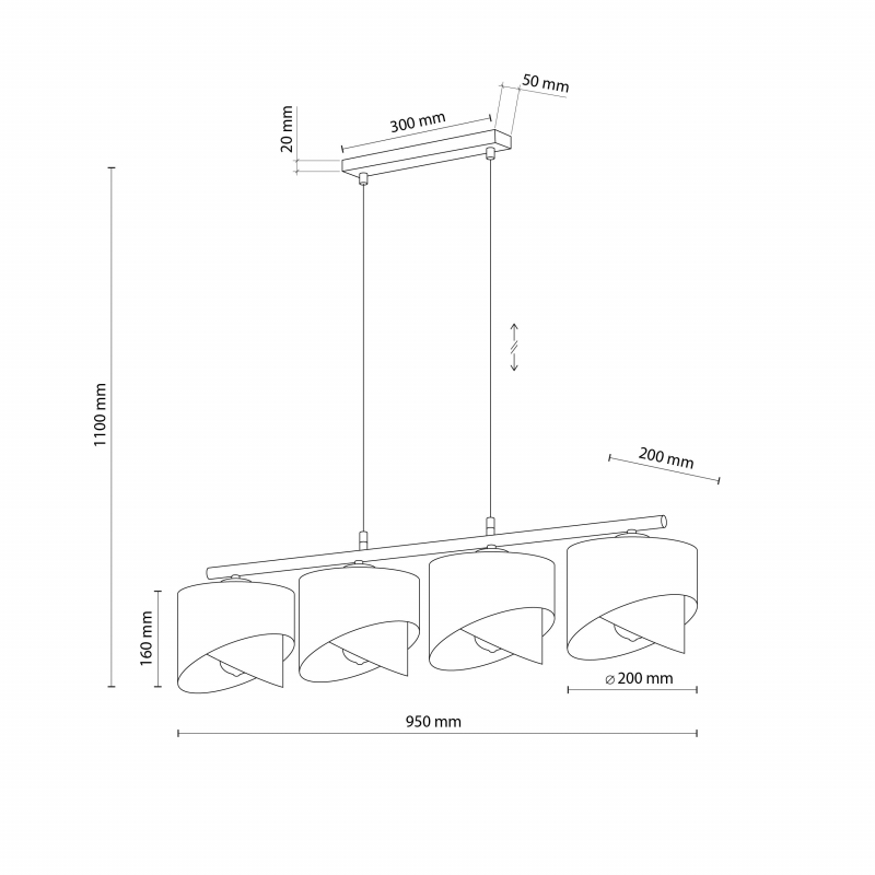Lampa wisząca GRANT BLACK 4825