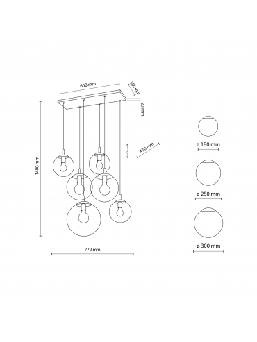 Lampa wisząca ESME GRAPHITE 5384