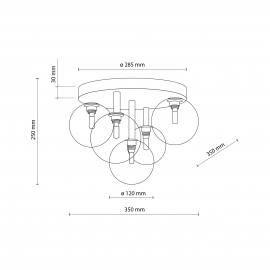 Lampa sufitowa NILOS BLACK / GOLD 758