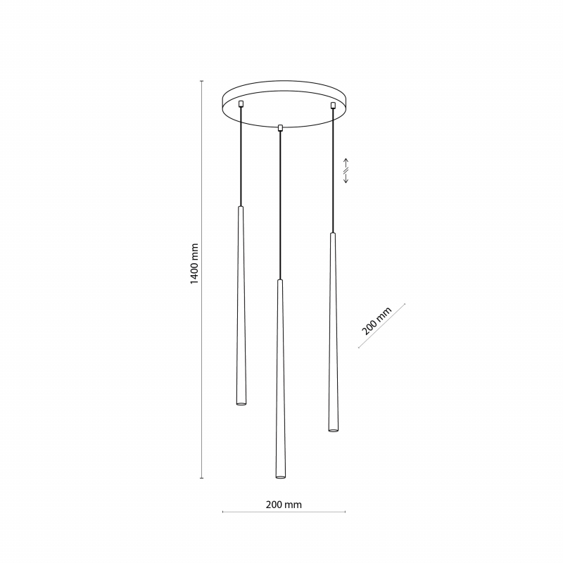 Lampa wisząca PIANO BLACK 6413