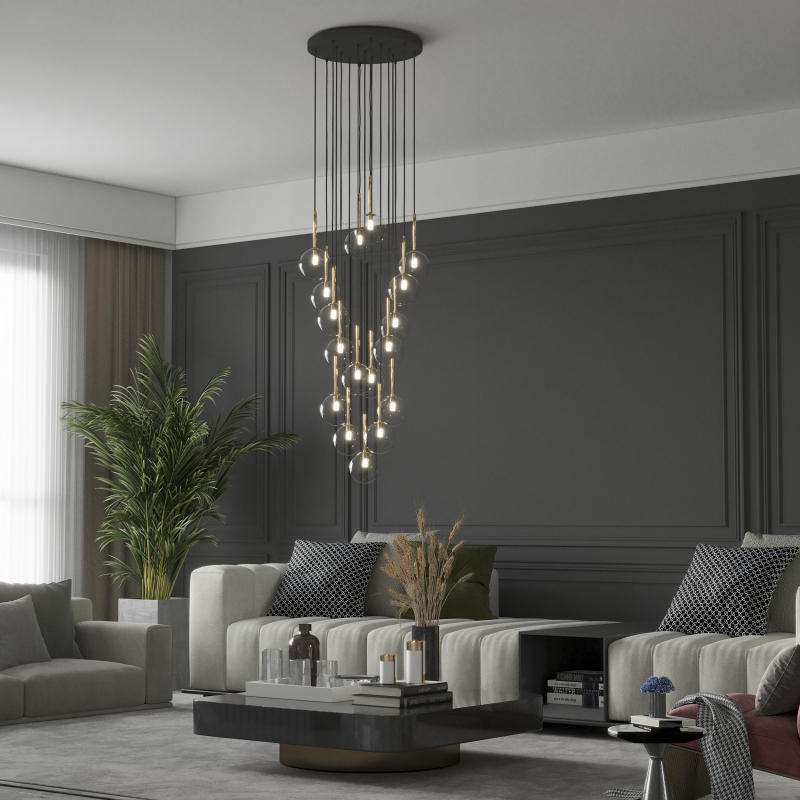 Lampa wisząca NILOS BLACK / GOLD 5945