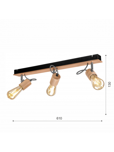Lampa sufitowa Gustavo LM-3.125 czarna 39817