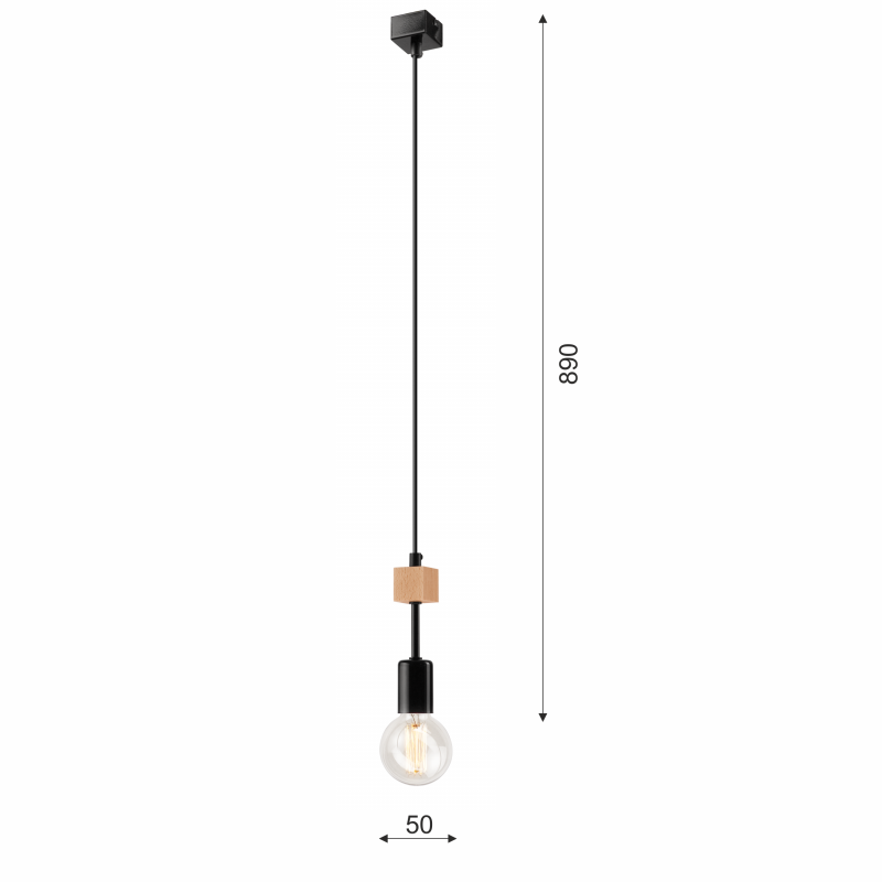 Lampa wisząca Orazio LM-1.85 czarna 33679