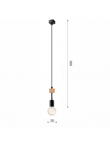 Lampa wisząca Orazio LM-1.85 czarna 33679