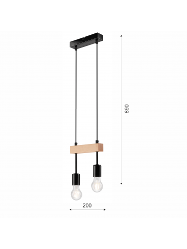 Lampa wisząca Orazio LM-2.85 czarna 33662