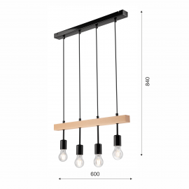 Lampa wisząca Orazio LM-4.85 czarna 33655