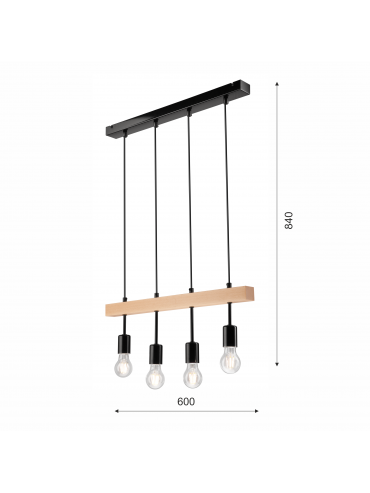 Lampa wisząca Orazio LM-4.85 czarna 33655