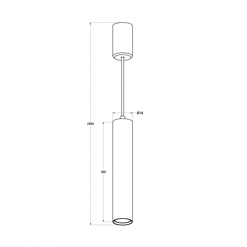 Lampa wisząca TUBA HL 1 20023-BK