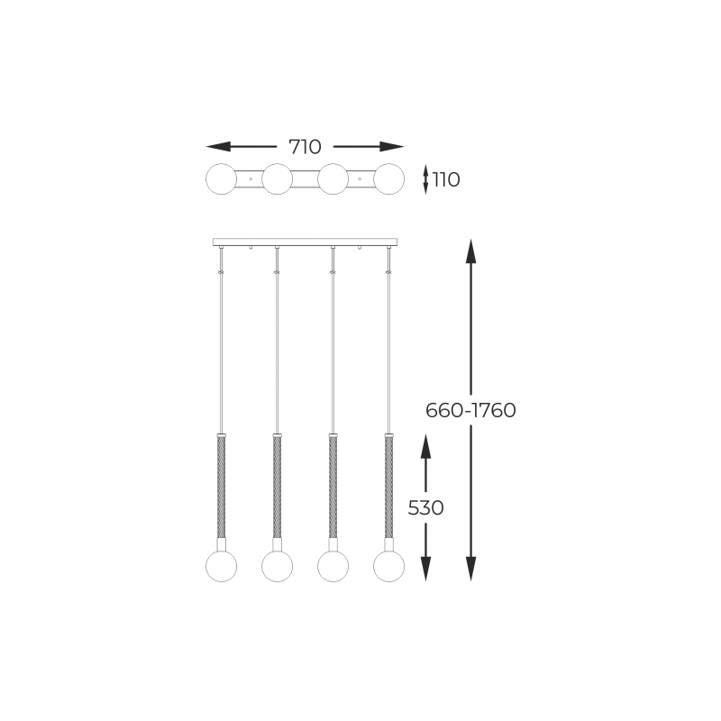 Lampa wisząca MIDA P0583-04A-2GHF
