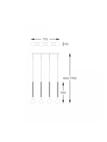 Lampa wisząca MIDA P0583-04A-2GHF