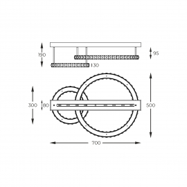 Lampa sufitowa GIRONA MX3713-2-3GT