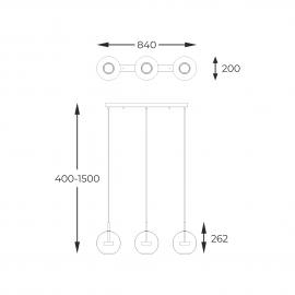 Lampa wisząca ENCELADUS P0428-03J-L4AC