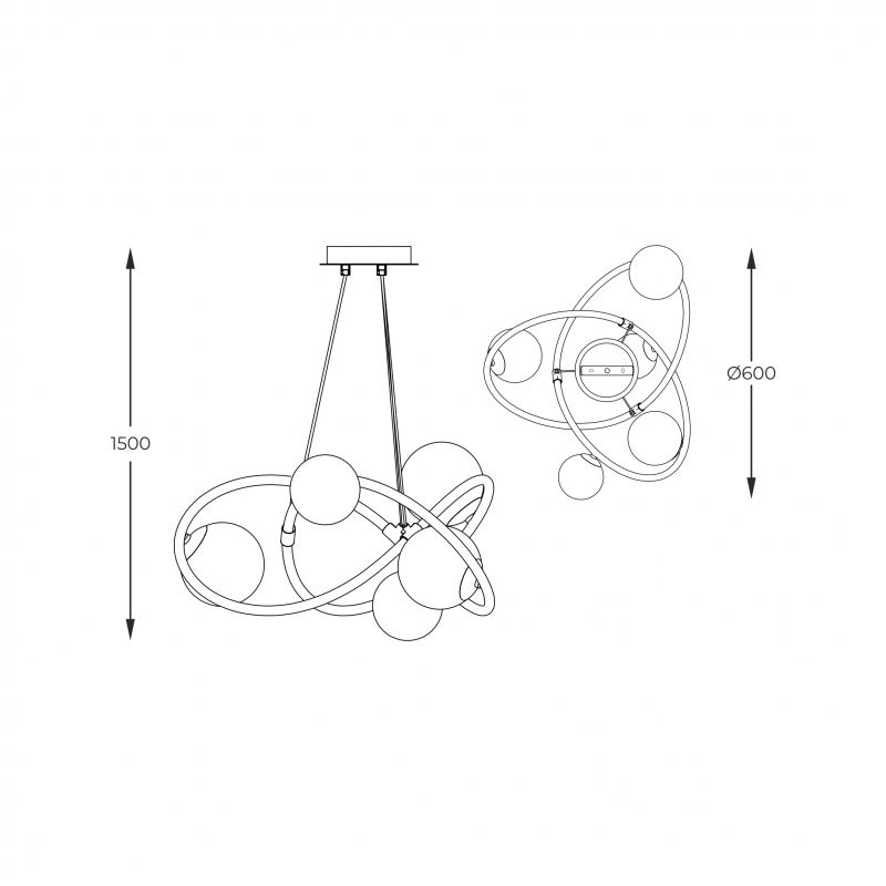 Lampa wisząca ARLON MD4922-5-EGBDN