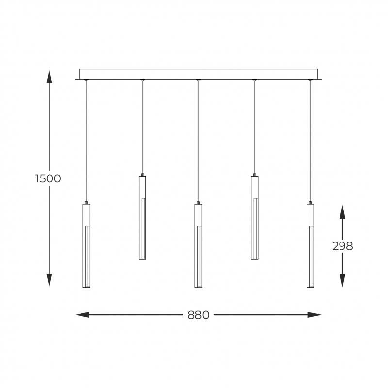 Lampa wisząca ELIOT MD4768-5-3BMT