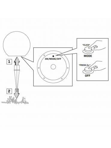 Lampa solarna KULA RGB+3000K + PILOT 40cm 311368