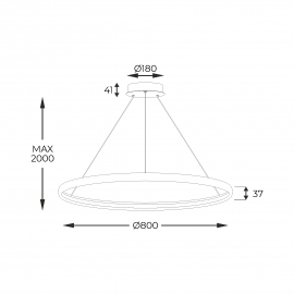 Lampa wisząca CARLO PL210503-800-BK