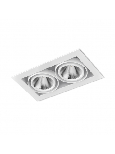 Spot SQUARES 50x2 230V Phase-Control wpuszczany biały struktura 36812-0000-U8-PH-13