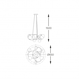 Lampa wisząca NISYRO MD4922-8-EBGN