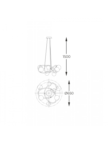 Lampa wisząca NISYRO MD4922-8-EBGN