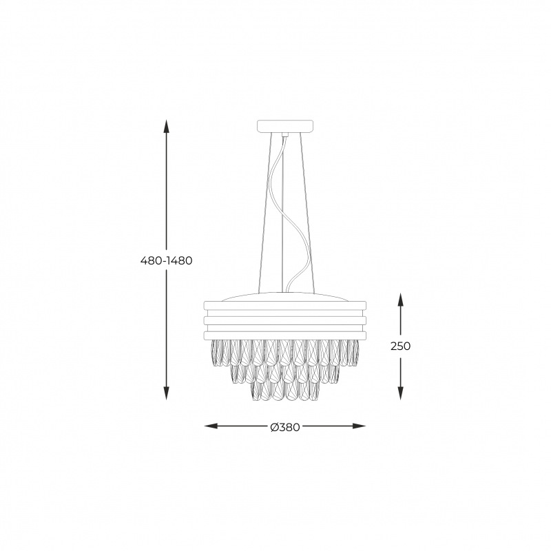 Lampa wisząca NAICA P0525-04A-P7D7
