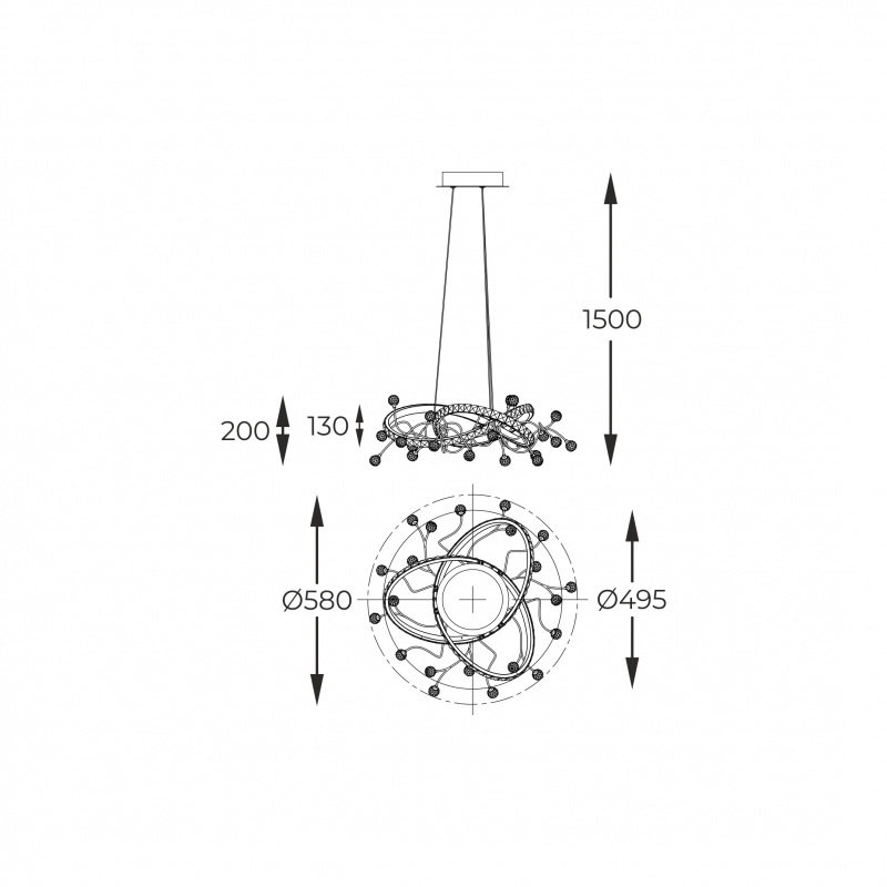 Lampa wisząca MAIA MD3481-1S-3BCT