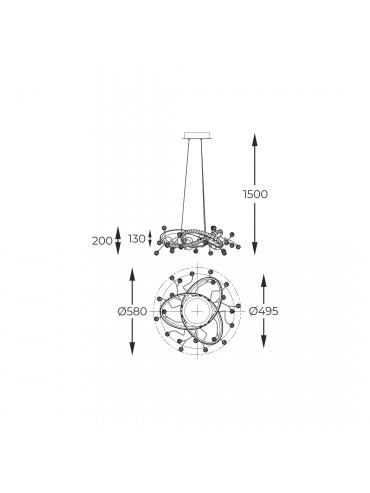 Lampa wisząca MAIA MD3481-1S-3BCT