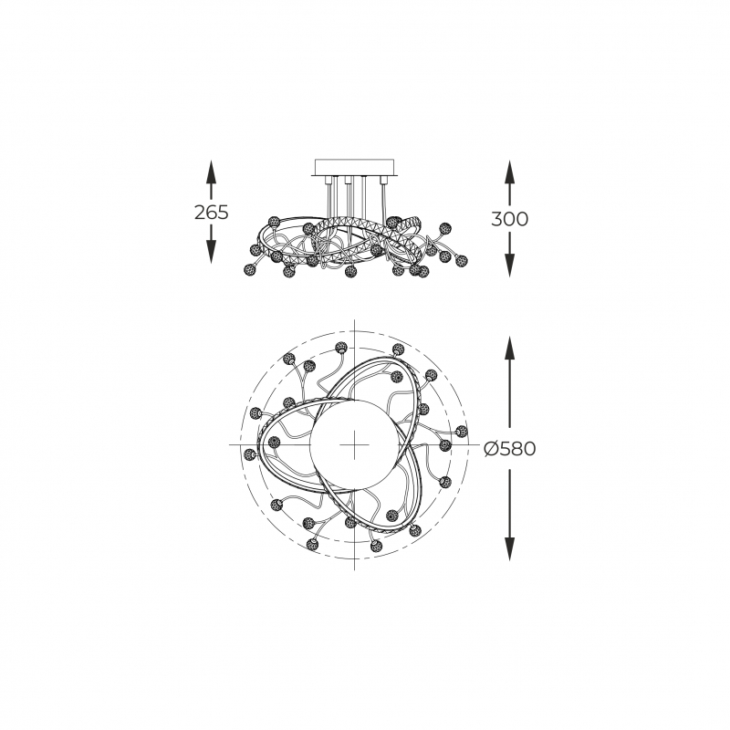 Lampa sufitowa MAIA MX3481-1S-3BCT