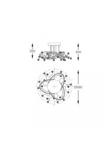 Lampa sufitowa MAIA MX3481-1S-3BCT