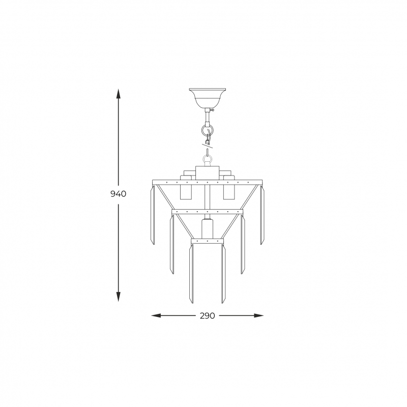Lampa wisząca AMEDEO 17106/3+1-CHR