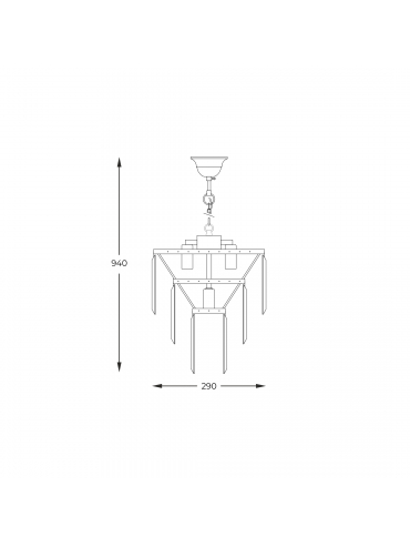 Lampa wisząca AMEDEO 17106/3+1-CHR