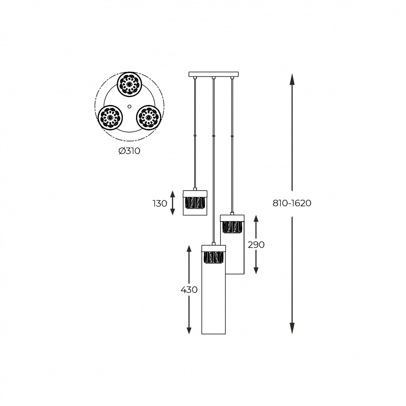 Lampa wisząca GEM P0389-03D-F4AC