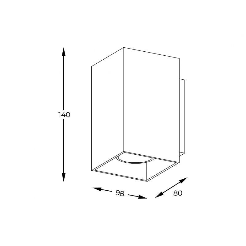 Kinkiet SANDY WL SQUARE BLACK 92698