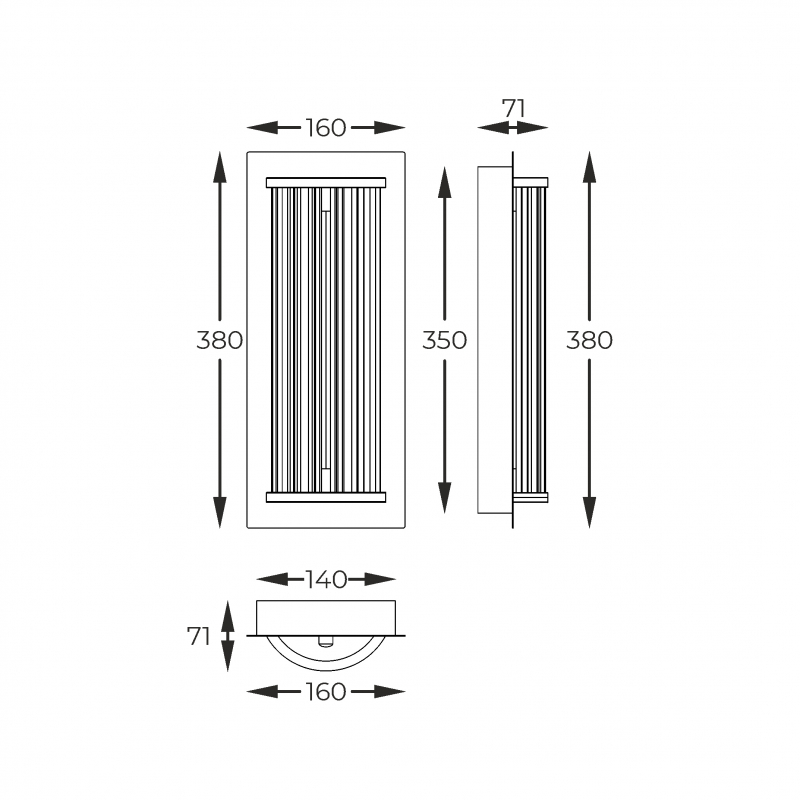 Kinkiet CALLY MB3114-1-3GT