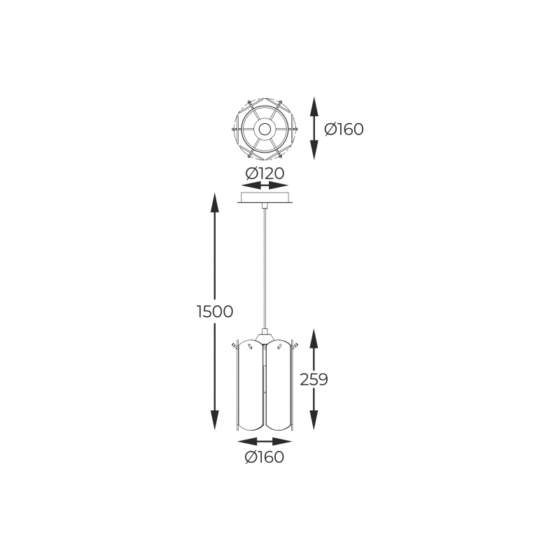 Lampa wisząca NIRA MD3523-1-EGN
