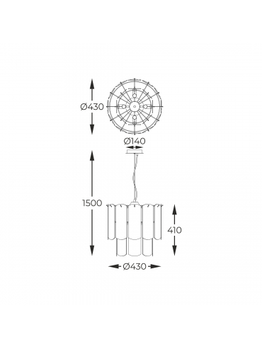 Lampa wisząca NIRA MD3523-8M-EGN