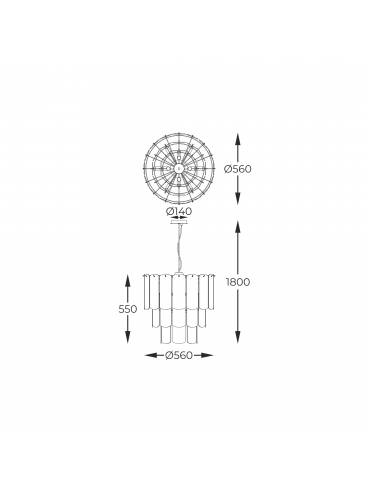 Lampa wisząca NIRA MD3523-14L-EGN