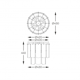 Lampa sufitowa NIRA MX3523-8M-EGN