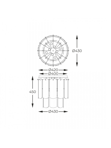 Lampa sufitowa NIRA MX3523-8M-EGN