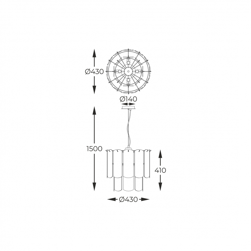 Lampa wisząca NIRA MD3523-8M-EBCN