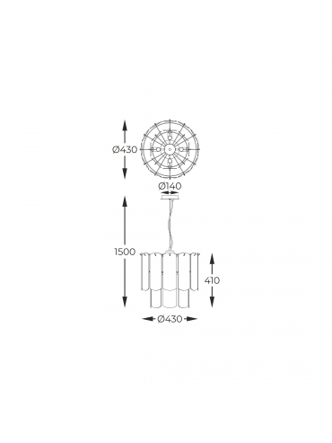 Lampa wisząca NIRA MD3523-8M-EBCN