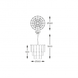 Lampa wisząca NIRA MD3523-14L-EBCN