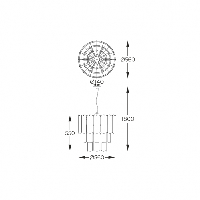 Lampa wisząca NIRA MD3523-14L-EBCN