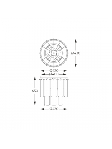 Lampa sufitowa NIRA MX3523-8M-EBCN