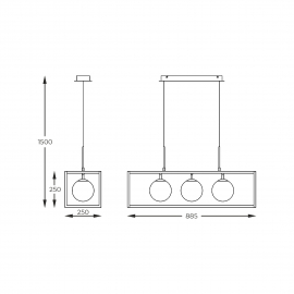 Lampa wisząca PIRO MD3115-3-3BT